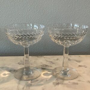 Two Tiffin-Franciscan Eiriel Champagne 5” Vintage Circa 1950s